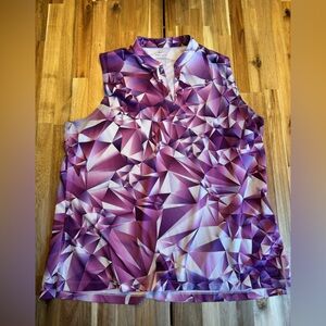 Nike Dri-FIT Purple and White Geometric Top